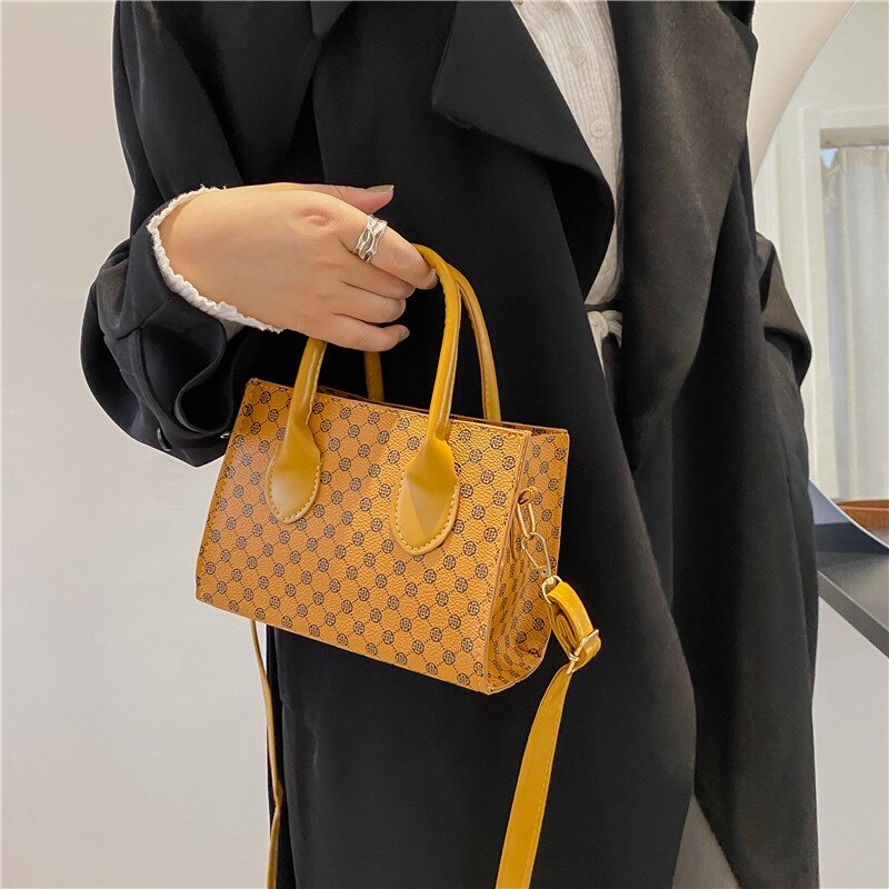 Túi tote đeo vai JASMIN NOIR dáng vuông nhỏ in hoa thời trang đơn giản cho nữ