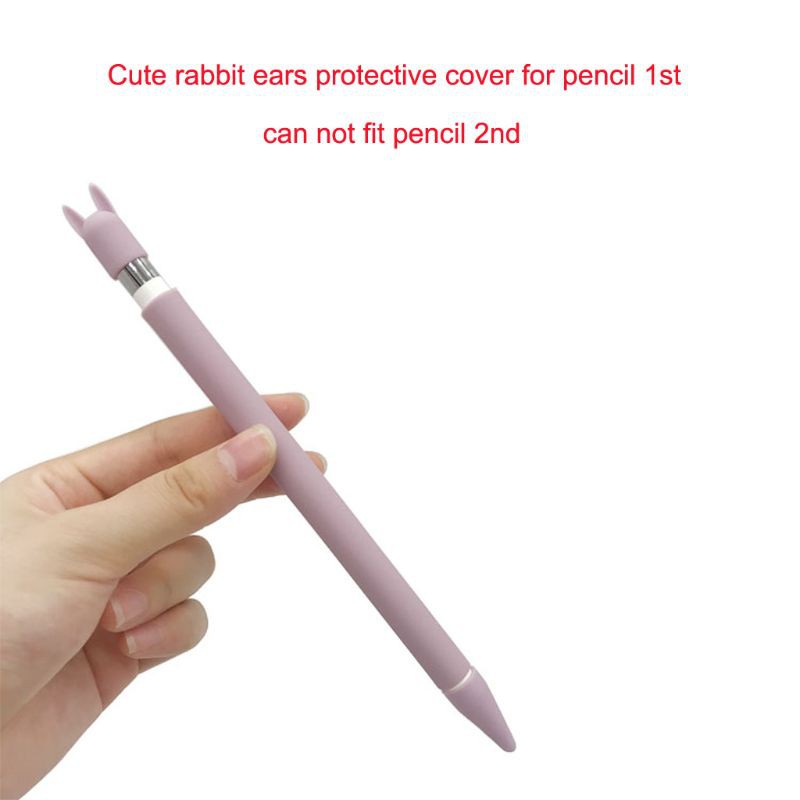 Vỏ Silicon Mềm Hình Tai Thỏ Chống Lăn Bảo Vệ Cho I-Pad Pro Pencil 1st Version