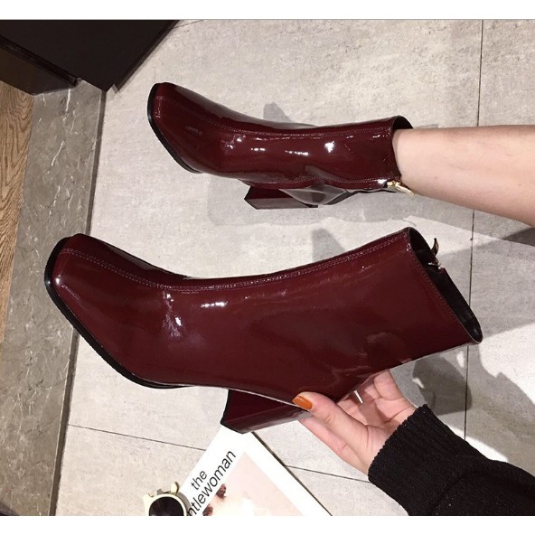 [Mã FASHIONGREEN15 giảm 10% tối đa 30k đơn từ 99k] [SẴN] Boots da bóng cao 7cm lên dáng cực xinh G040 | BigBuy360 - bigbuy360.vn