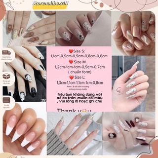 Nailbox ,10 móng úp thiết kế , sơn hoạ tiết trứng cút.