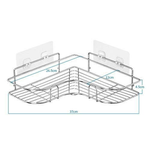 Kệ Góc Dán Tường TABIHOME, Kệ Treo Đồ Nhà Tắm, Nhà Bếp INOX 304 Không Gỉ Siêu Chắc Chắn