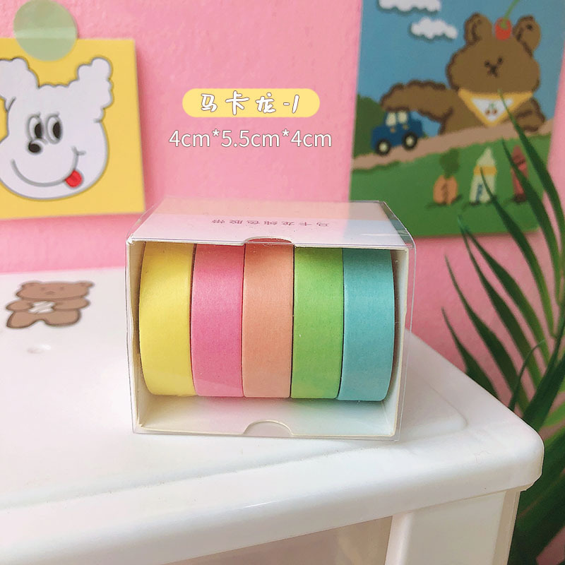 Phim hoạt hình và bộ giấy cô gái trái tim macarons dán học sinh DIY nhãn dán