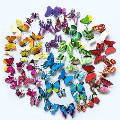 Set 12 bướm nam châm 3D trang trí tủ lạnh hoặc dán tường