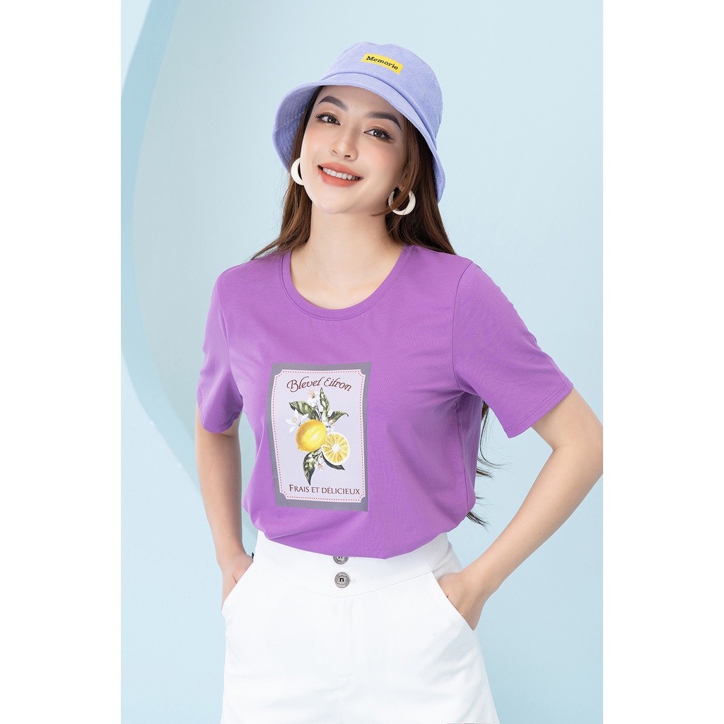 Áo phông in hình quả chanh chất liệu Cotton Compact form vừa LOZA - PT502059