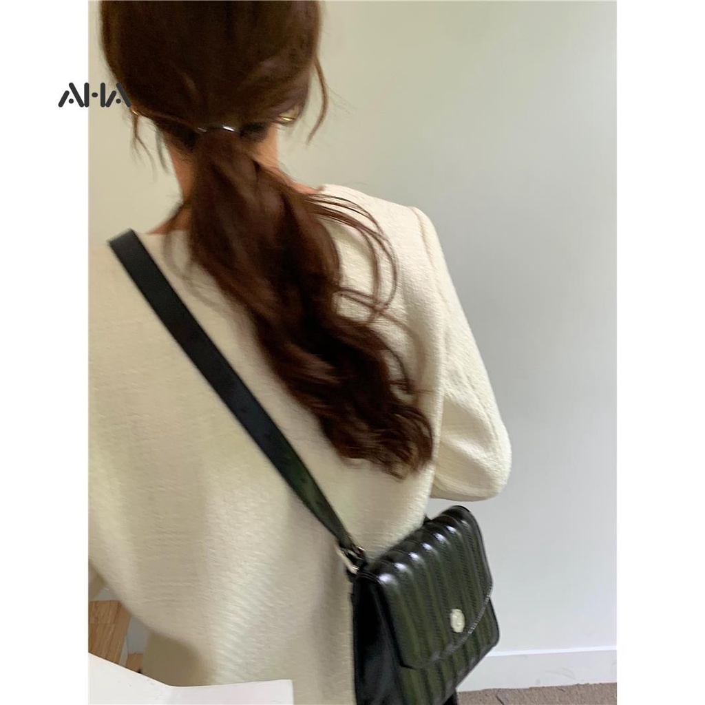 Túi Đeo Chéo Mini Hình Vuông Thêu Họa Tiết Phong Cách Hàn Quốc Thời Trang Cho Nữ