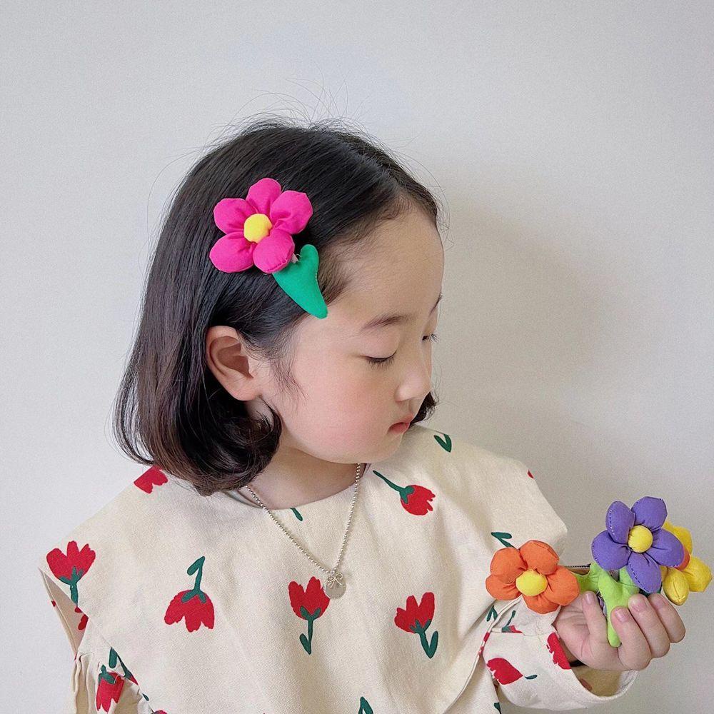 Kẹp Tóc Ba Chiều Vải Cotton Màu Sắc Ngọt Ngào VANES1 Cho Bé