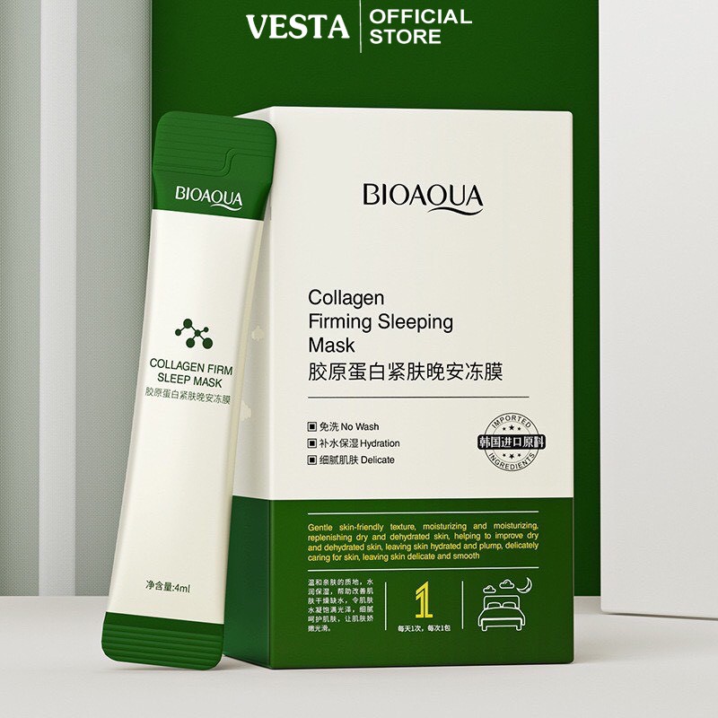 Mặt Nạ Ngủ Collagen Bioaqua - Mask Thạch Trắng Da Dưỡng Ẩm Cấp Nước Hộp 20 Gói