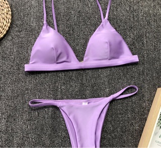 Bộ bikini tím basic lẻ quần