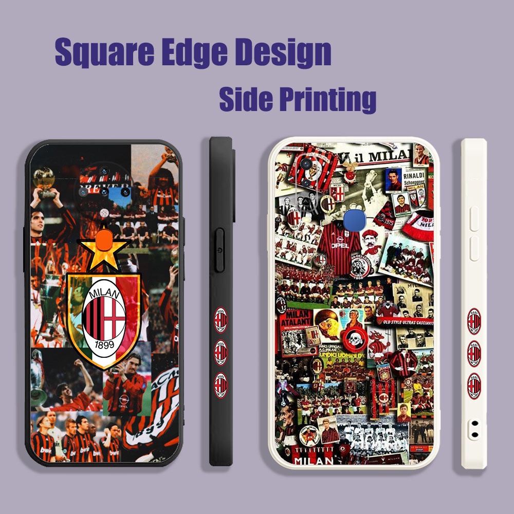 Ốp Điện Thoại Viền Vuông Hình AC Milan CR001 Cho iPhone X XS MAX XR 13 Pro 7 8 Plus Edge