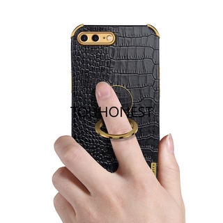 Ốp Lưng Điện Thoại Mềm Dành Cho Casing For iPhone 14 Pro Max Case For iPhone 7 Plus Case For iPhone 8 Plus Case For iPhone SEE Crocodile Pattern Soft Leather Ring Phone Case