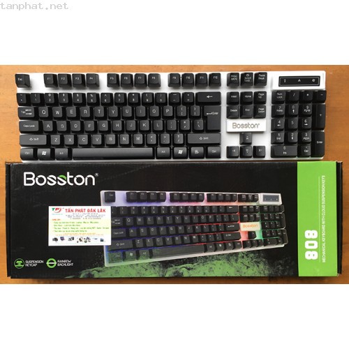 Bàn Phím Giả Cơ Bosston 808 LED 7 Màu / Khắc lazer chống bay màu chữ - Gaming keyboard