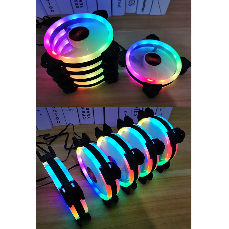 Quạt Tản Nhiệt, Fan Case Coolmoon K2 LED Auto RGB - Sử Dụng Nguồn 4Pin