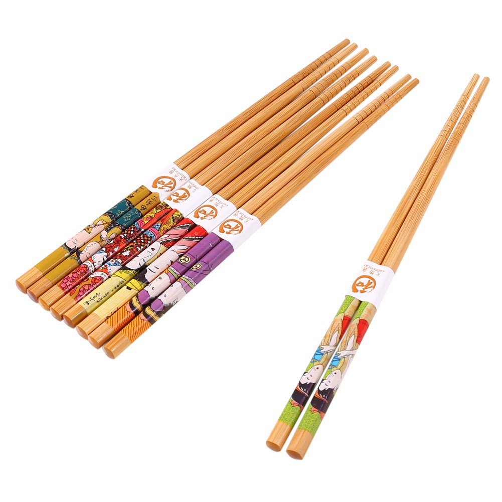 Set 5 đôi đũa tre tự nhiên phong cách Nhật Bản độc đáo