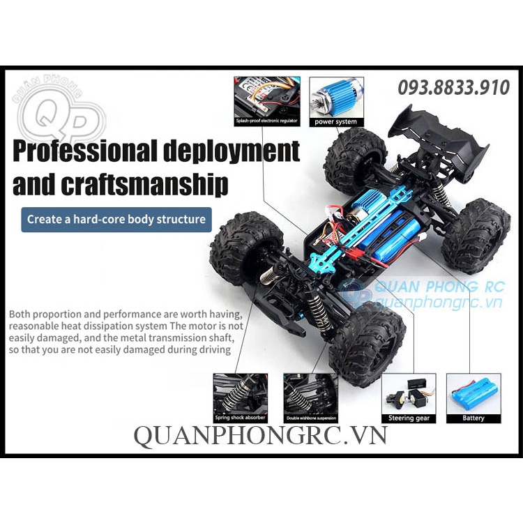 Xe Điều Khiển SCY 16102 CONQUER 1/16 2.4G 4WD High Speed RC Truck Car With Head-up Wheels