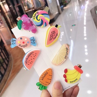 Kẹp tóc trái cây nhiều màu dễ thương