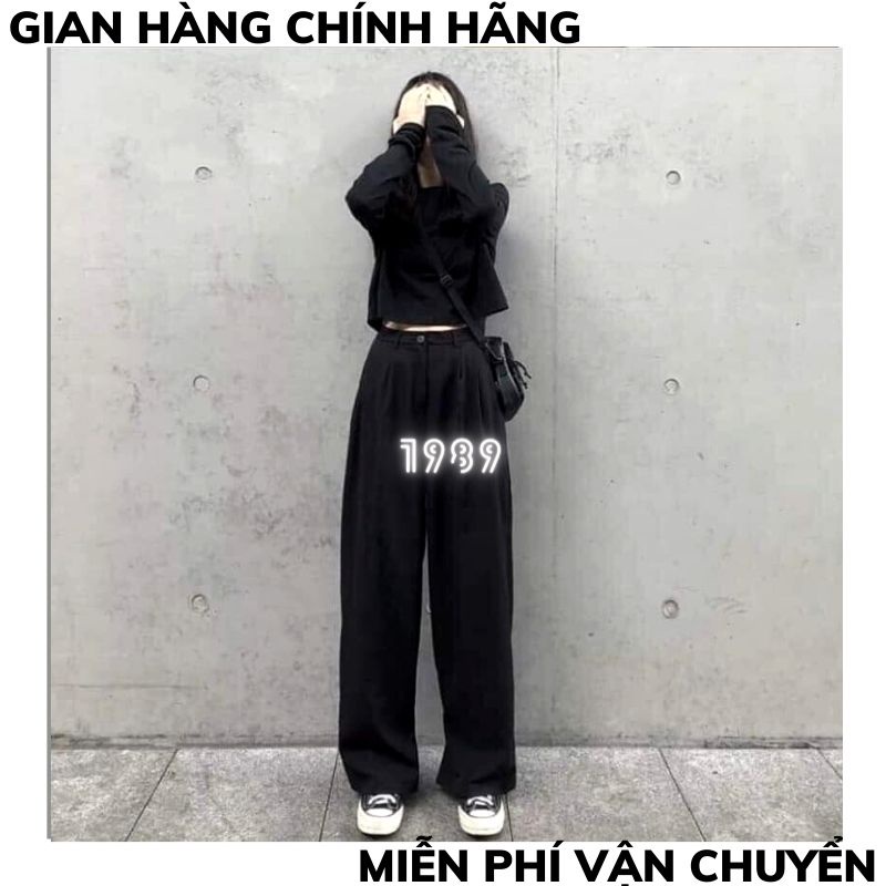 Sét bộ thể thao unisex 2 món ,áo croptop dài tay kèm quần ống rộng khuy cài,chất tuyết mưa hàn phong cách ulzzang TT1989