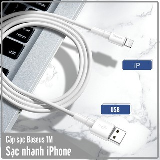 Cáp sạc nhanh Baseus Mini White 1M 2.4A dùng cho iPhone