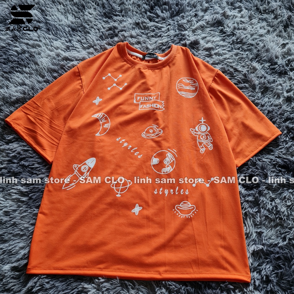 Áo thun tay lỡ nam nữ SAM CLO phông form rộng dáng Unisex, mặc lớp, nhóm, cặp, in chữ FUNNY FASHION