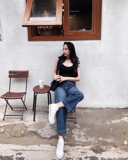 Quần suông denim