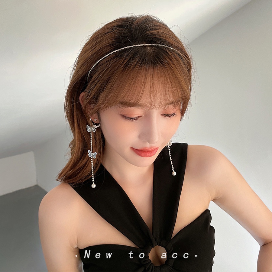 Cài tóc đính đá giả và ngọc trai giả thời trang sang trọng cho nữ