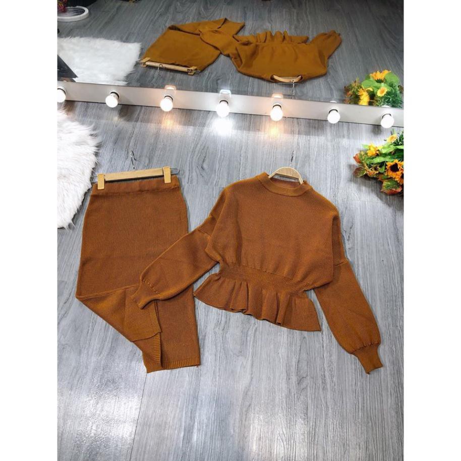 Sét len áo pelum + chân váy bút chì (ảnh thật,video | BigBuy360 - bigbuy360.vn