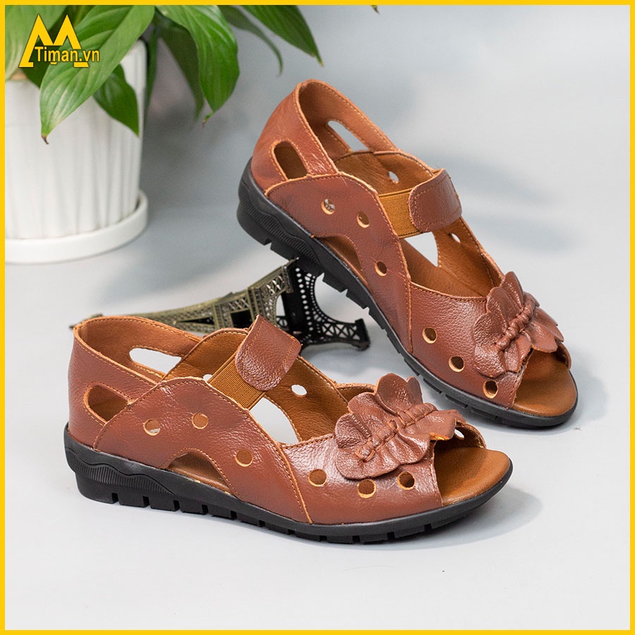 Giày sandal nữ đế bằng TIMAN GK06 đế mềm nhẹ êm phong cách bảo hành 1 năm