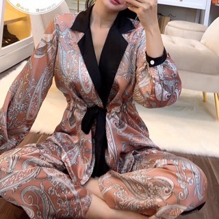 Bộ ngủ dài tay lụa satin cao cấp