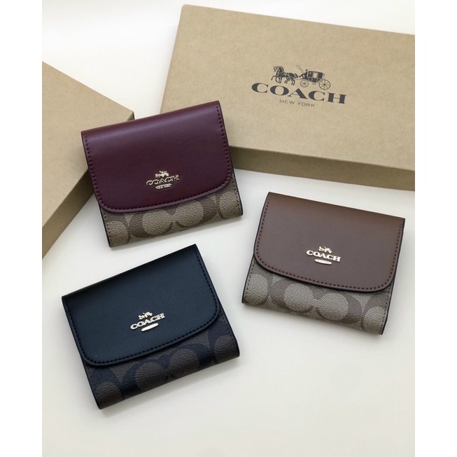 Ví Coach ngắn nắp tròn full box