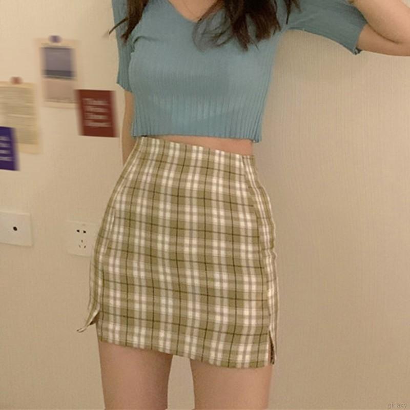 Chân Váy Chữ A Kẻ Sọc Vuông Thời Trang Hàn Cho Nữ