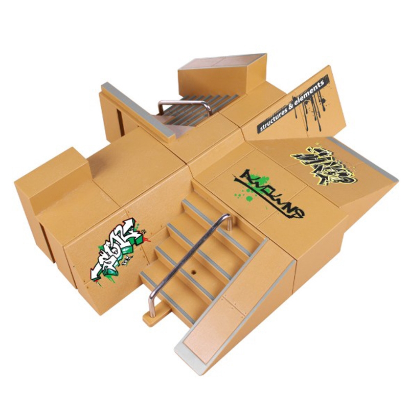 8pcs Skate Park Kit Ramp Parts for Fingerboard Mini Finger Skateboard