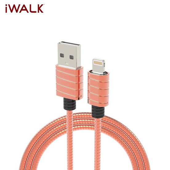 [Mã 2404EL10K giảm 10K đơn 20K] Cáp iWALK Twister Steel Lightning MFI Màu Rose Gold 1.2m - CST016i