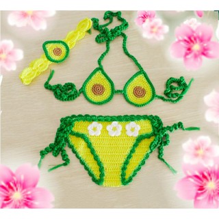 Bikini trái bơ , bikini len cho bé , bikini đi biển, đồ bơi cho bé