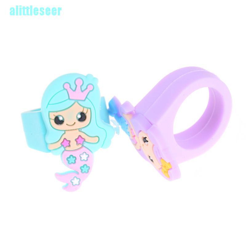 Set 5 Nhẫn Silicone Hình Nàng Tiên Cá Cho Bé