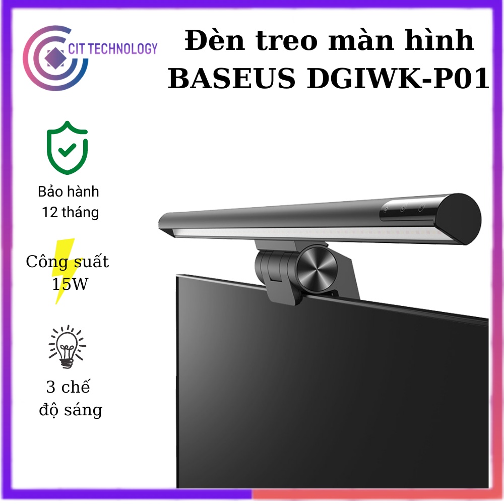 Đèn Treo Màn Hình Bản PRO BASEUS DGIWK-P01 [1 đổi 1 BH 12 tháng] Đèn led màn hình-Chống Cận , Chống Mỏi mắt