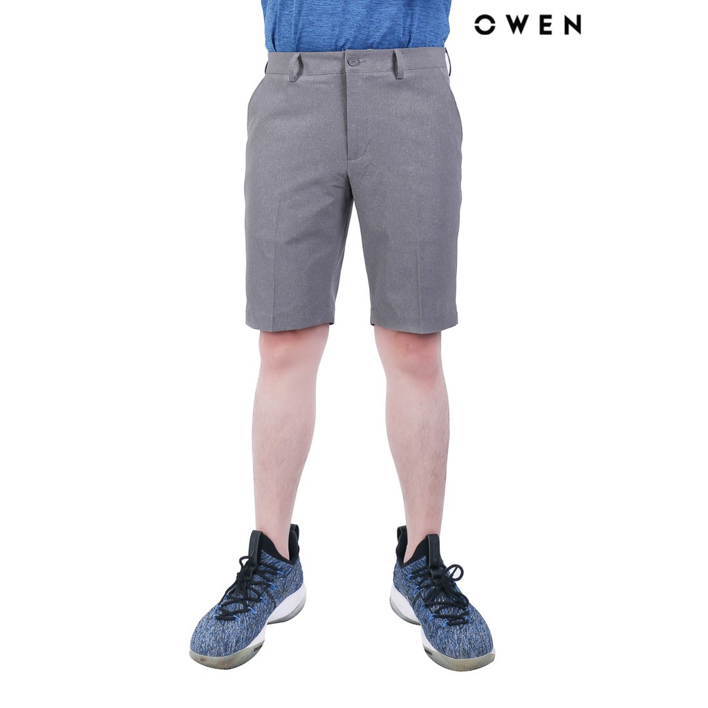 Quần short nam Owen TrendyMàu xám caro đục lỗ - SK90247-GR1