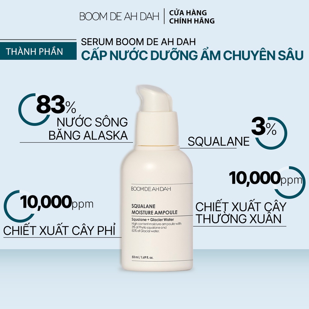 Bộ Đôi Serum Dưỡng Trắng Da - Cấp Ẩm Chuyển Sâu Boom De Ah Dah Niacinamide 10% + Nước Sông Băng Alaska Squalance Ampoule