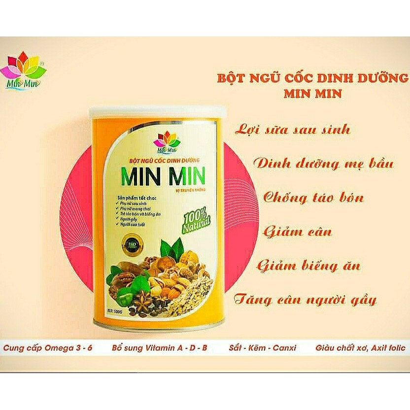 0,5KG NGŨ CỐC MIN MIN- NGŨ CỐC LỢI SỮA- NGŨ CỐC MẸ BẦU CHUẨN ORGANIC