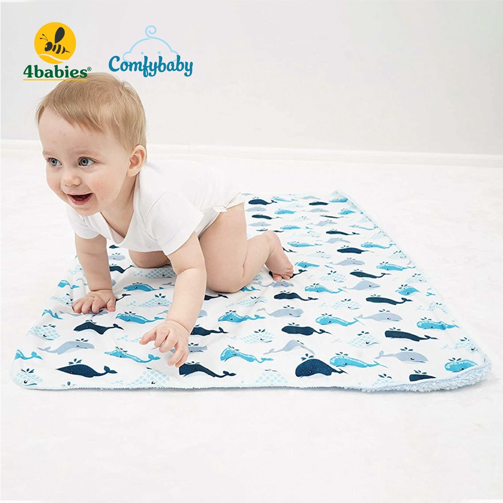 Chăn lông tuyết mịn 2 lớp Comfybaby KT 76x102cm - dành cho bé và gia đình - Hàng chính hãng