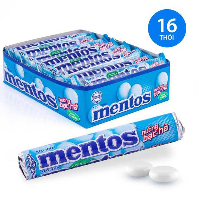 Kẹo Mentos Bạc Hà (Hộp 16 thỏi)