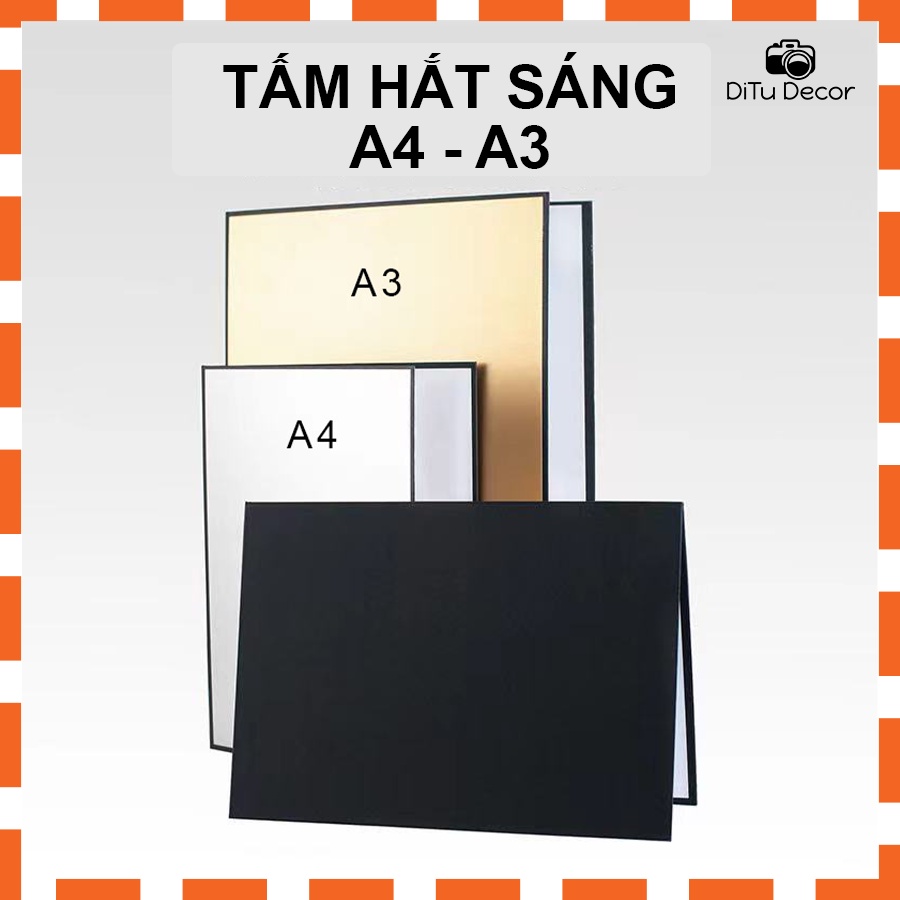 Tấm hắt sáng a4, hắt sáng a3 gập 2 màu trắng bạc và vàng, trợ giúp chụp ảnh - DiTu Decor