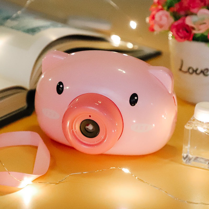 Máy ảnh thổi bong bóng hình heo dễ thương, an toàn cho sức khỏe của bé, đồ chơi cho bé nhựa abs loại 1
