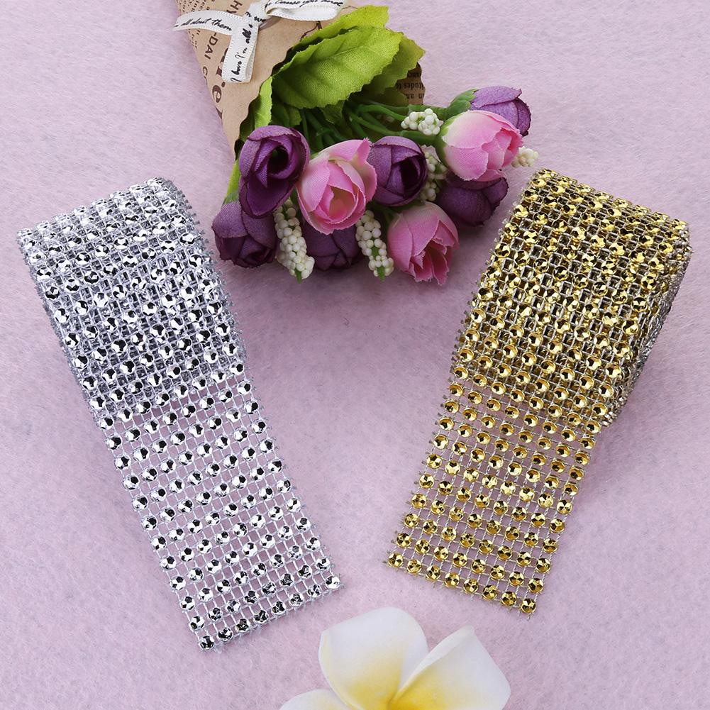 Cuộn dây lưới đính đá pha lê lấp lánh trang trí đám cưới