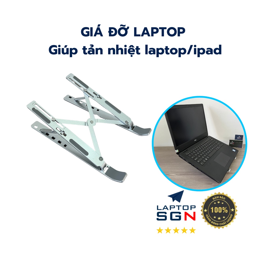 Giá đỡ laptop, Ipad, Macbook, kệ đỡ máy tính nhôm cao cấp kèm túi đựng, hỗ trợ tản nhiêt laptop, gấp gọn