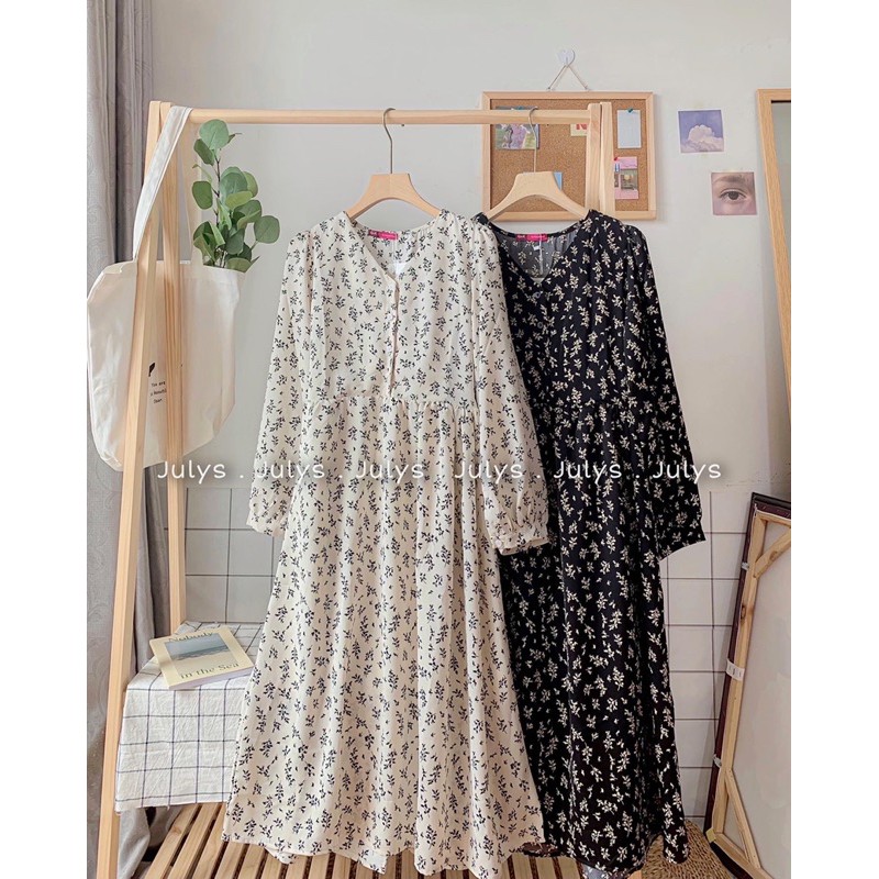 Váy babydoll hoa nhí 2 màu