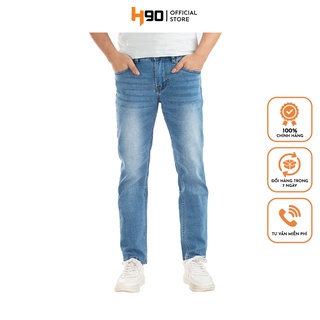 Quần Jean Nam Ống Đứng H90 Chất Bò Co Giãn J075