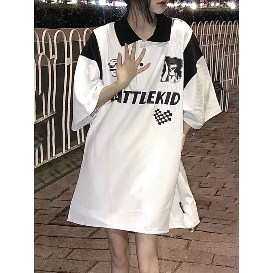 Áo Thun Polo Tay Lỡ Form Rộng Unisex Nam Nữ BATTLEKID Siêu Đẹp Camshop