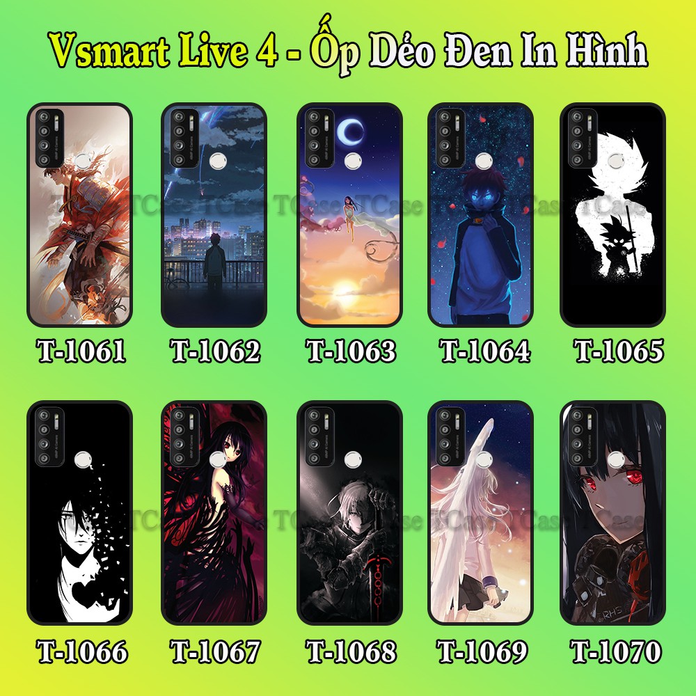 Ốp lưng Vsmart Live 4 dẻo đen in hình Anime siêu đẹp, siêu ngầu