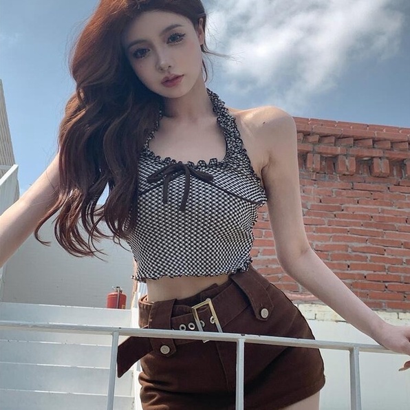 Áo Hai Dây Cổ Yếm / Nơ Gợi Cảm Cho Nữ