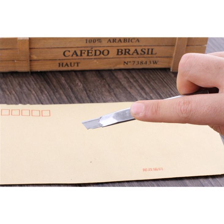 Dao Rọc Giấy, Cắt Giấy Văn Phòng Vỏ Kim Loại - Lưỡi Dao Thép Siêu Sắc