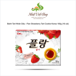 Bánh Tart Nhân Dâu - Flan Strawberry Tart Cookie Korea 160g (16 cái)